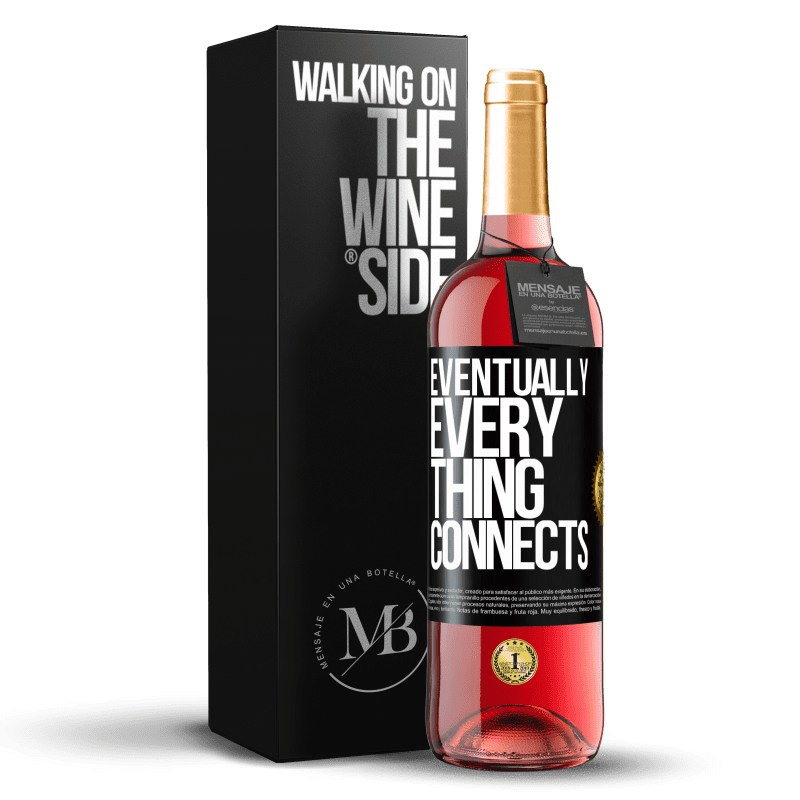 29,95 € Spedizione Gratuita | Vino rosato Edizione ROSÉ Eventually, everything connects Etichetta Nera. Etichetta personalizzabile Vino giovane Raccogliere 2024 Tempranillo