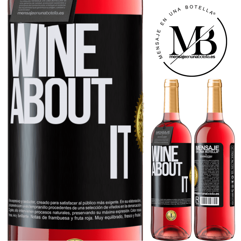 29,95 € Kostenloser Versand | Roséwein ROSÉ Ausgabe Wine about it Schwarzes Etikett. Anpassbares Etikett Junger Wein Ernte 2024 Tempranillo