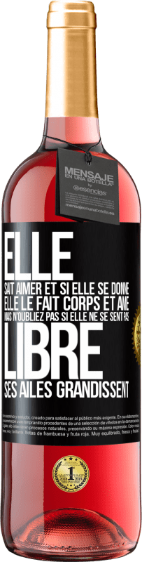 29,95 € Envoi gratuit | Vin rosé Édition ROSÉ Elle sait aimer et si elle se donne, elle le fait corps et âme. Mais n'oubliez pas si elle ne se sent pas libre, ses ailes grand Étiquette Noire. Étiquette personnalisable Vin jeune Récolte 2025 Tempranillo