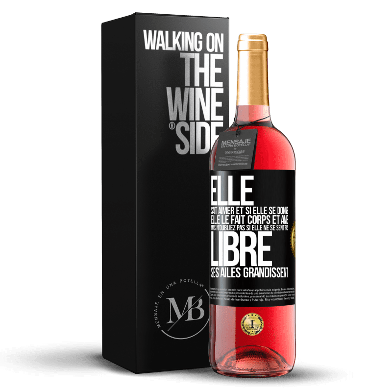 29,95 € Envoi gratuit | Vin rosé Édition ROSÉ Elle sait aimer et si elle se donne, elle le fait corps et âme. Mais n'oubliez pas si elle ne se sent pas libre, ses ailes grand Étiquette Noire. Étiquette personnalisable Vin jeune Récolte 2025 Tempranillo