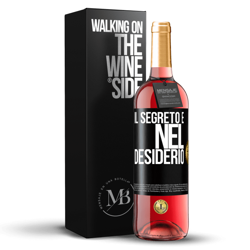 29,95 € Spedizione Gratuita | Vino rosato Edizione ROSÉ Il segreto è nel desiderio Etichetta Nera. Etichetta personalizzabile Vino giovane Raccogliere 2025 Tempranillo
