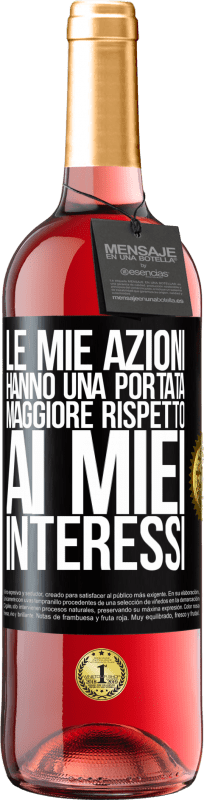 29,95 € | Vino rosato Edizione ROSÉ Le mie azioni hanno una portata maggiore rispetto ai miei interessi Etichetta Nera. Etichetta personalizzabile Vino giovane Raccogliere 2025 Tempranillo