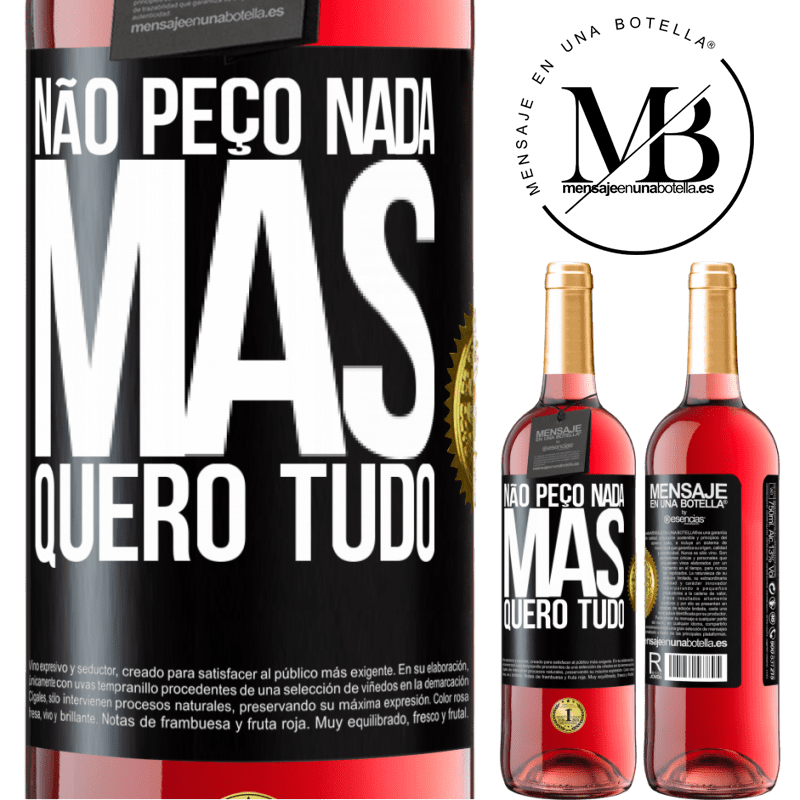 29,95 € Envio grátis | Vinho rosé Edição ROSÉ Não peço nada, mas quero tudo Etiqueta Preta. Etiqueta personalizável Vinho jovem Colheita 2024 Tempranillo
