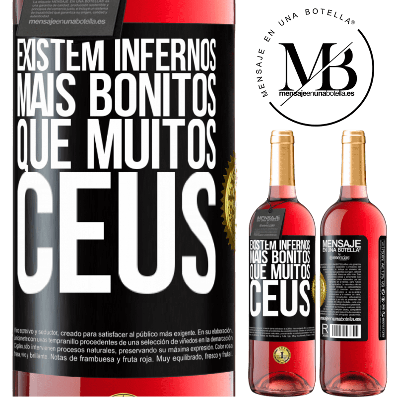 29,95 € Envio grátis | Vinho rosé Edição ROSÉ Existem infernos mais bonitos que muitos céus Etiqueta Preta. Etiqueta personalizável Vinho jovem Colheita 2023 Tempranillo