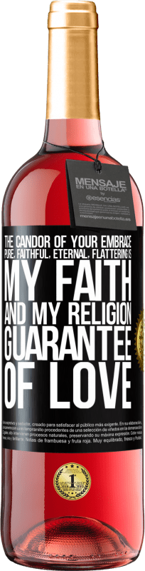 29,95 € | Rosé Wine ROSÉ Edition The candor of your embrace, pure, faithful, eternal, flattering, is my faith and my religion, guarantee of love Black Label. Customizable label Young wine Harvest 2024 Tempranillo