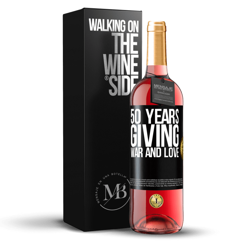 29,95 € Free Shipping | Rosé Wine ROSÉ Edition 50 years giving war and love Black Label. Customizable label Young wine Harvest 2023 Tempranillo