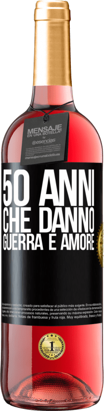 29,95 € Spedizione Gratuita | Vino rosato Edizione ROSÉ 50 anni che danno guerra e amore Etichetta Nera. Etichetta personalizzabile Vino giovane Raccogliere 2024 Tempranillo