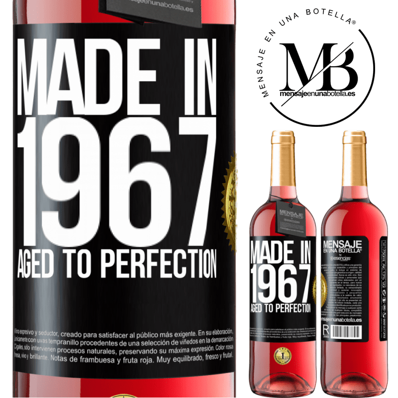 29,95 € Free Shipping | Rosé Wine ROSÉ Edition Made in 1967. Aged to perfection Black Label. Customizable label Young wine Harvest 2022 Tempranillo