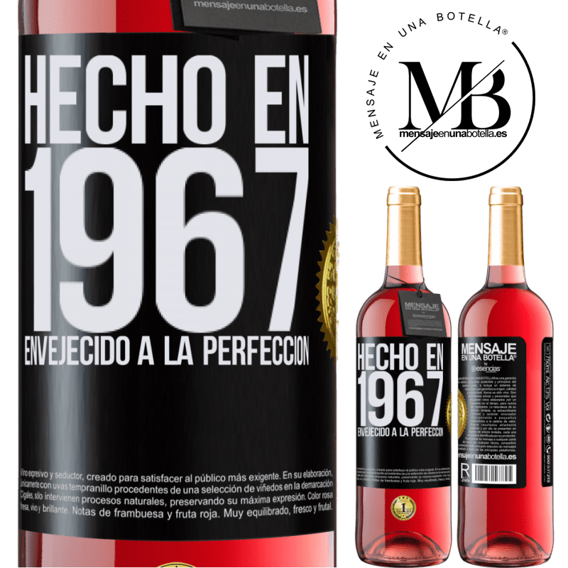 29,95 € Envío gratis | Vino Rosado Edición ROSÉ Hecho en 1967. Envejecido a la perfección Etiqueta Negra. Etiqueta personalizable Vino joven Cosecha 2024 Tempranillo