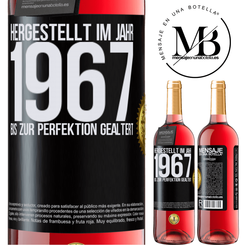 29,95 € Kostenloser Versand | Roséwein ROSÉ Ausgabe Hergestellt im Jahr 1967. Bis zur Perfektion gealtert Schwarzes Etikett. Anpassbares Etikett Junger Wein Ernte 2024 Tempranillo