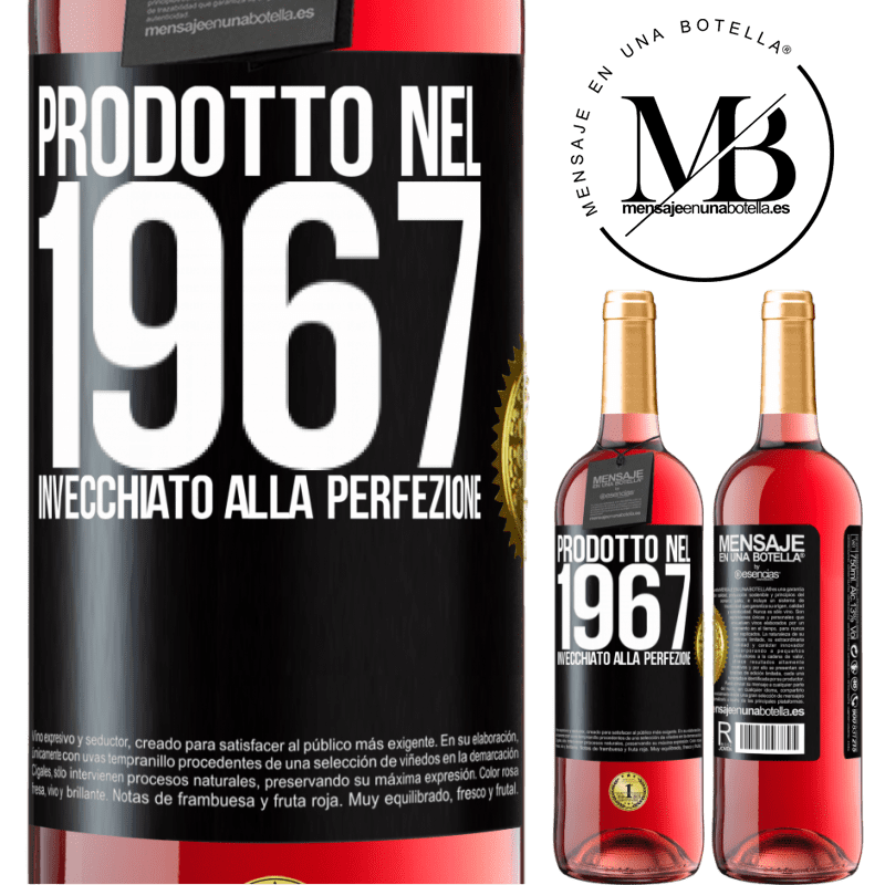 29,95 € Spedizione Gratuita | Vino rosato Edizione ROSÉ Prodotto nel 1967. Invecchiato alla perfezione Etichetta Nera. Etichetta personalizzabile Vino giovane Raccogliere 2024 Tempranillo