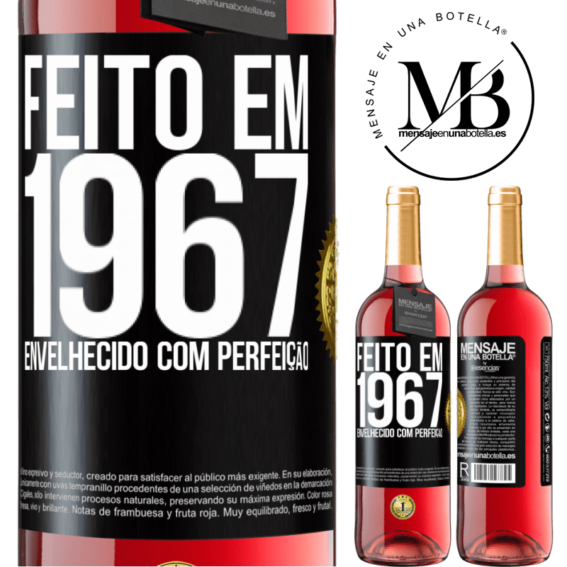 29,95 € Envio grátis | Vinho rosé Edição ROSÉ Feito em 1967. Envelhecido com perfeição Etiqueta Preta. Etiqueta personalizável Vinho jovem Colheita 2024 Tempranillo
