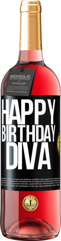 29,95 € | Rosé Wine ROSÉ Edition Happy birthday Diva Black Label. Customizable label Young wine Harvest 2023 Tempranillo