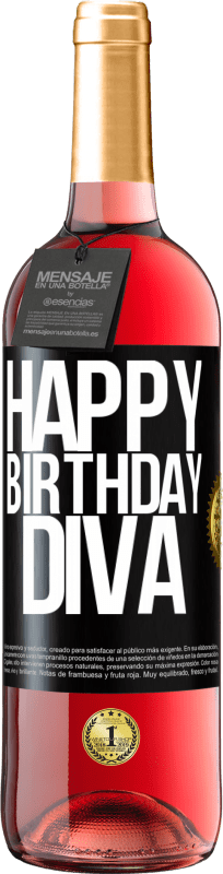 29,95 € | Rosé Wine ROSÉ Edition Happy birthday Diva Black Label. Customizable label Young wine Harvest 2025 Tempranillo