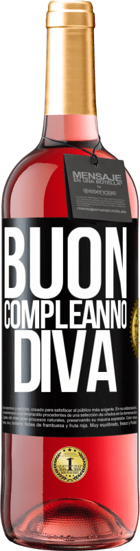 29,95 € | Vino rosato Edizione ROSÉ Buon compleanno Diva Etichetta Nera. Etichetta personalizzabile Vino giovane Raccogliere 2023 Tempranillo