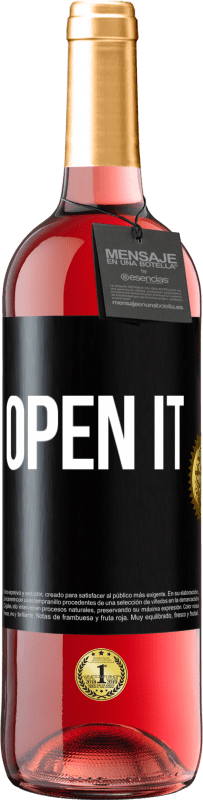 29,95 € | Rosé Wine ROSÉ Edition Open it Black Label. Customizable label Young wine Harvest 2023 Tempranillo