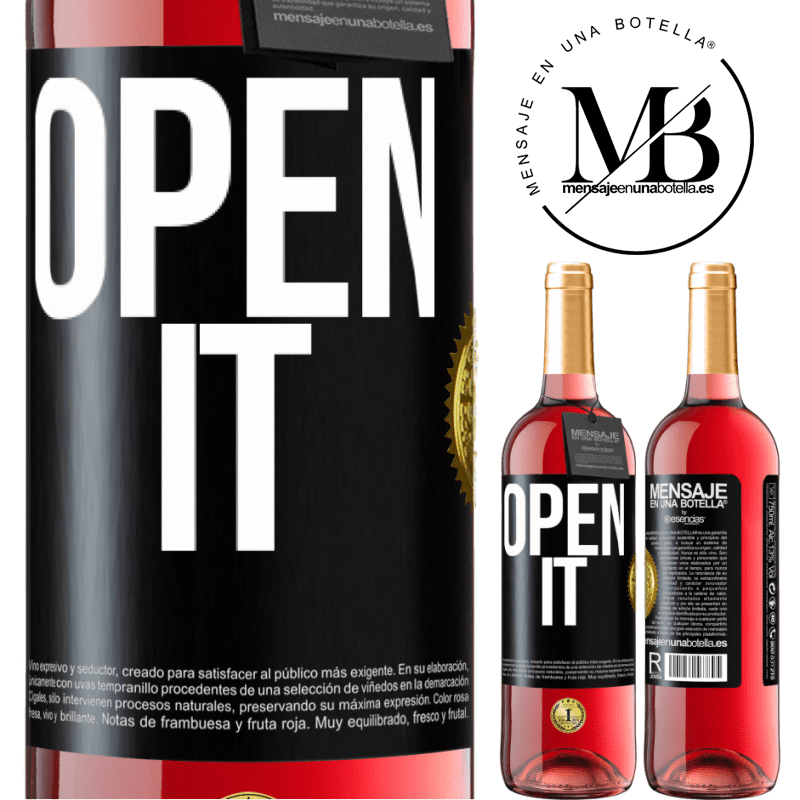 29,95 € Free Shipping | Rosé Wine ROSÉ Edition Open it Black Label. Customizable label Young wine Harvest 2022 Tempranillo