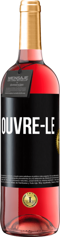 29,95 € Envoi gratuit | Vin rosé Édition ROSÉ Ouvre-le Étiquette Noire. Étiquette personnalisable Vin jeune Récolte 2024 Tempranillo