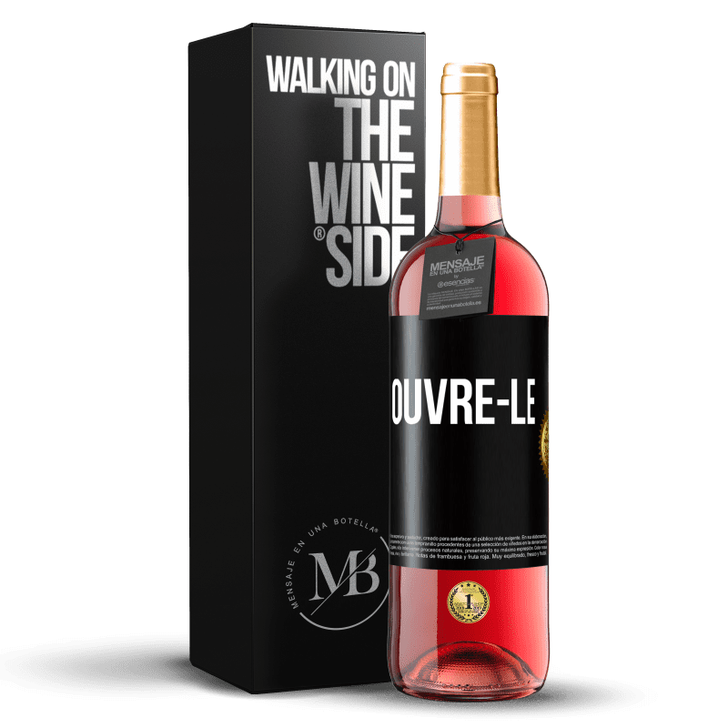 29,95 € Envoi gratuit | Vin rosé Édition ROSÉ Ouvre-le Étiquette Noire. Étiquette personnalisable Vin jeune Récolte 2023 Tempranillo