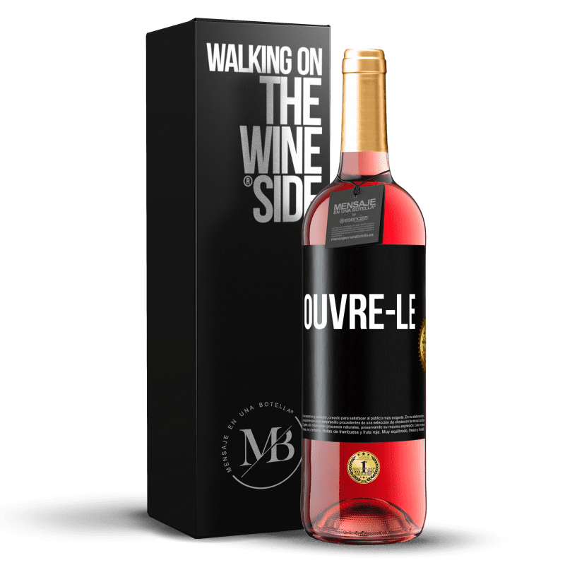 29,95 € Envoi gratuit | Vin rosé Édition ROSÉ Ouvre-le Étiquette Noire. Étiquette personnalisable Vin jeune Récolte 2024 Tempranillo