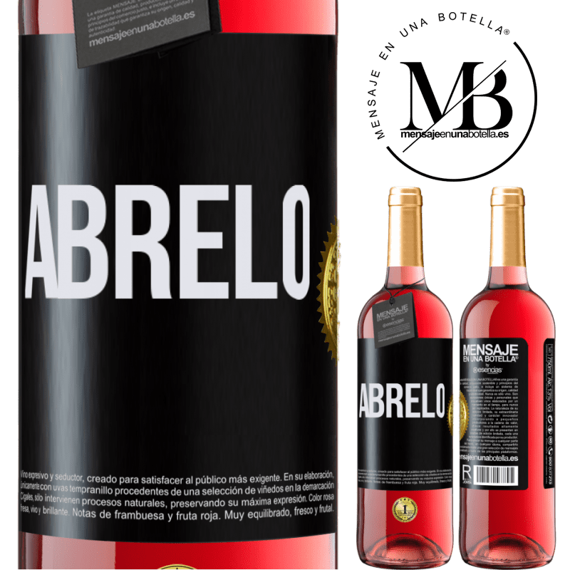 29,95 € Envío gratis | Vino Rosado Edición ROSÉ Ábrelo Etiqueta Negra. Etiqueta personalizable Vino joven Cosecha 2024 Tempranillo
