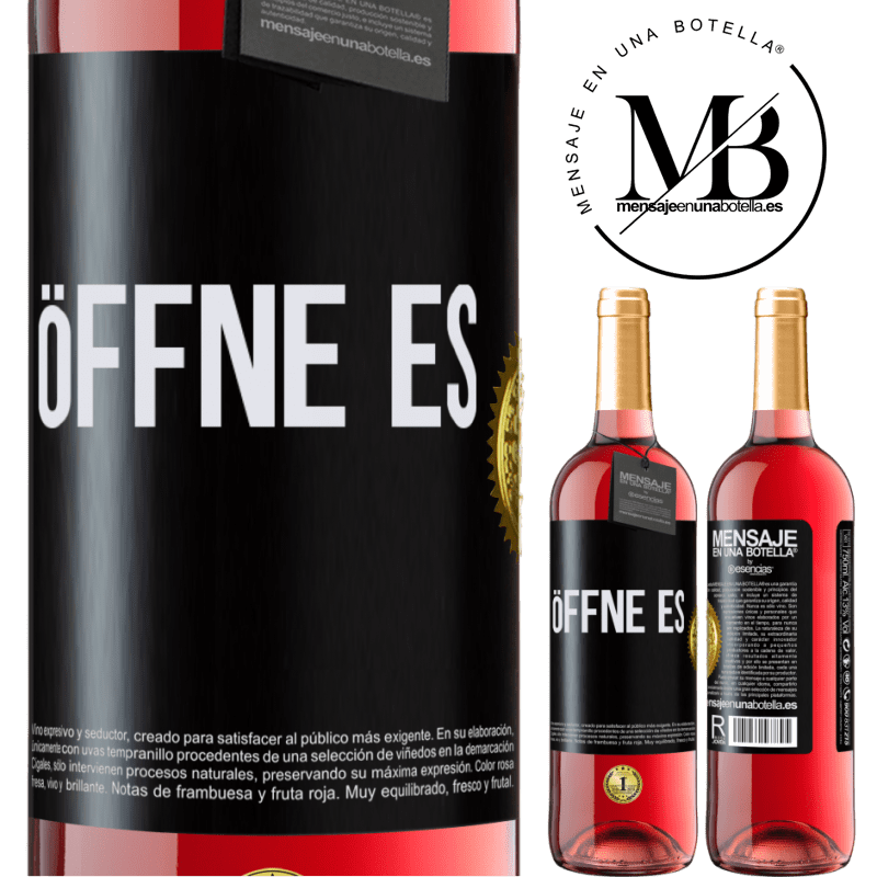 29,95 € Kostenloser Versand | Roséwein ROSÉ Ausgabe Öffne es Schwarzes Etikett. Anpassbares Etikett Junger Wein Ernte 2024 Tempranillo