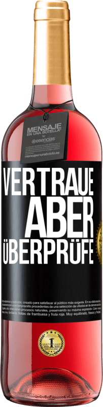 29,95 € | Roséwein ROSÉ Ausgabe Vertraue, aber überprüfe Schwarzes Etikett. Anpassbares Etikett Junger Wein Ernte 2024 Tempranillo