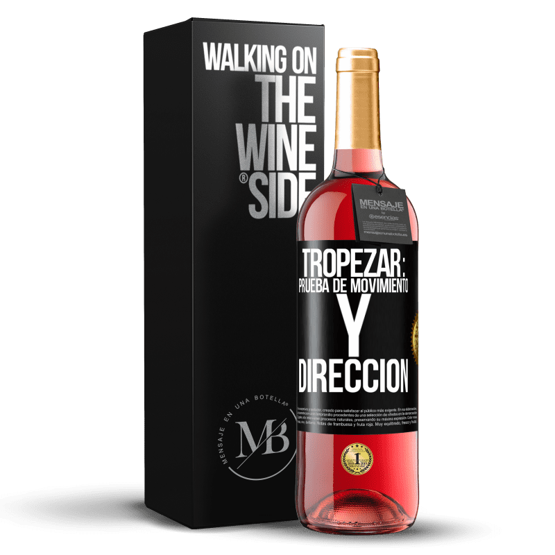 29,95 € Envío gratis | Vino Rosado Edición ROSÉ Tropezar: prueba de movimiento y dirección Etiqueta Negra. Etiqueta personalizable Vino joven Cosecha 2023 Tempranillo