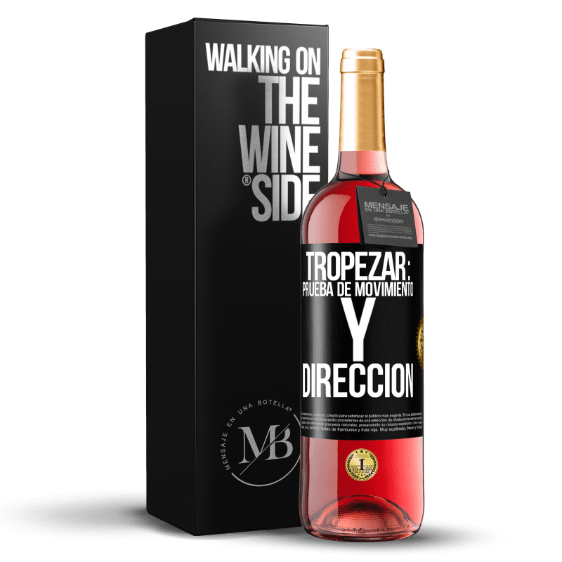 29,95 € Envío gratis | Vino Rosado Edición ROSÉ Tropezar: prueba de movimiento y dirección Etiqueta Negra. Etiqueta personalizable Vino joven Cosecha 2025 Tempranillo