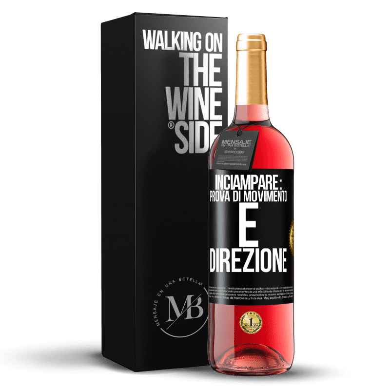 29,95 € Spedizione Gratuita | Vino rosato Edizione ROSÉ Inciampare: prova di movimento e direzione Etichetta Nera. Etichetta personalizzabile Vino giovane Raccogliere 2023 Tempranillo