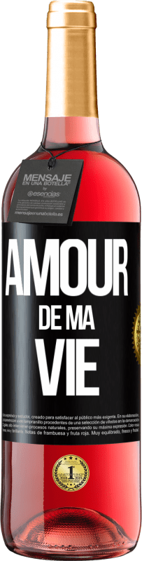 29,95 € Envoi gratuit | Vin rosé Édition ROSÉ Amour de ma vie Étiquette Noire. Étiquette personnalisable Vin jeune Récolte 2023 Tempranillo