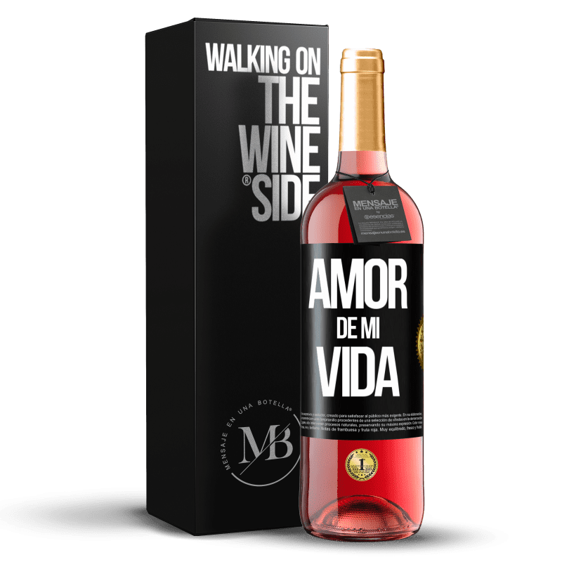 29,95 € Envío gratis | Vino Rosado Edición ROSÉ Amor de mi vida Etiqueta Negra. Etiqueta personalizable Vino joven Cosecha 2025 Tempranillo