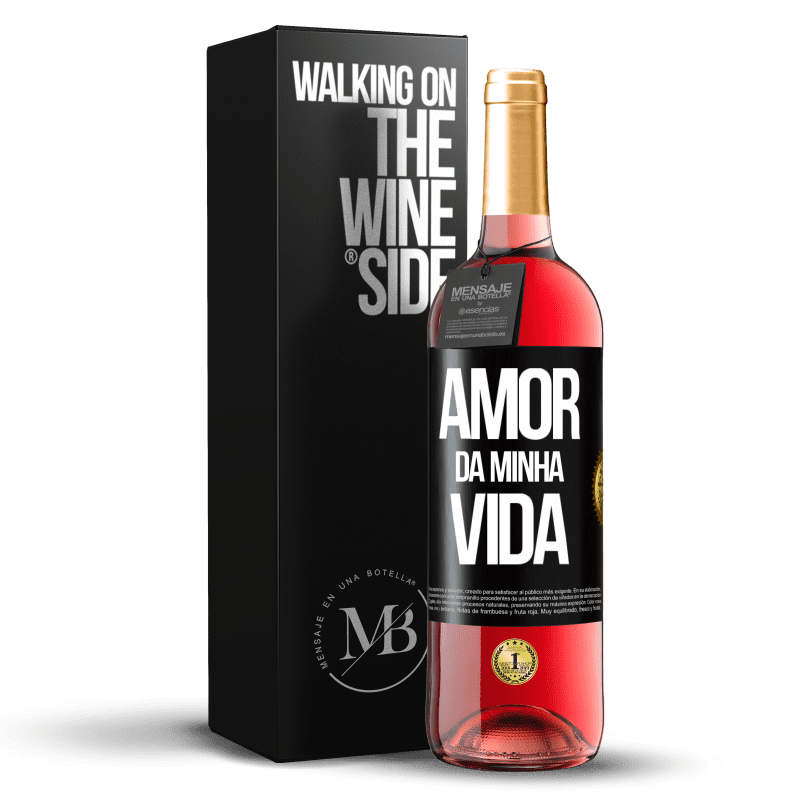 29,95 € Envio grátis | Vinho rosé Edição ROSÉ Amor da minha vida Etiqueta Preta. Etiqueta personalizável Vinho jovem Colheita 2025 Tempranillo