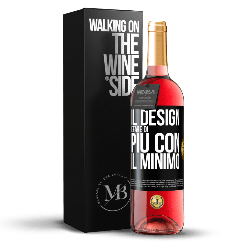 29,95 € Spedizione Gratuita | Vino rosato Edizione ROSÉ Il design è fare di più con il minimo Etichetta Nera. Etichetta personalizzabile Vino giovane Raccogliere 2023 Tempranillo