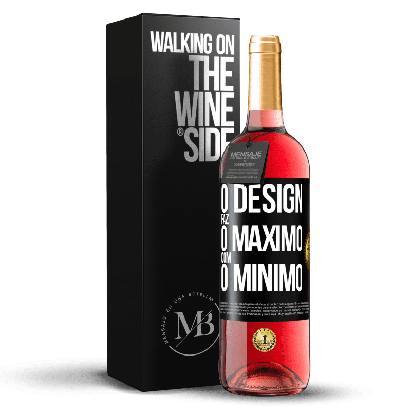 29,95 € Envio grátis | Vinho rosé Edição ROSÉ O design faz o máximo com o mínimo Etiqueta Preta. Etiqueta personalizável Vinho jovem Colheita 2025 Tempranillo
