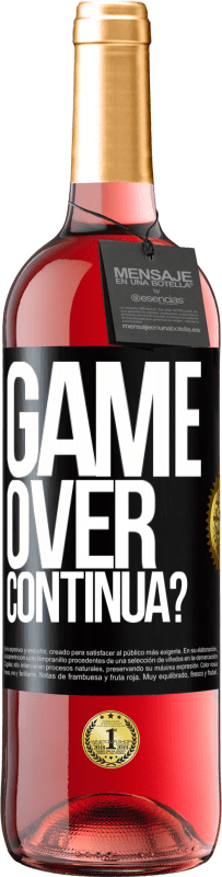 29,95 € | Vino rosato Edizione ROSÉ GAME OVER. Continua? Etichetta Nera. Etichetta personalizzabile Vino giovane Raccogliere 2023 Tempranillo