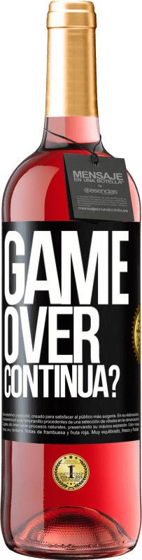 29,95 € | Vino rosato Edizione ROSÉ GAME OVER. Continua? Etichetta Nera. Etichetta personalizzabile Vino giovane Raccogliere 2024 Tempranillo