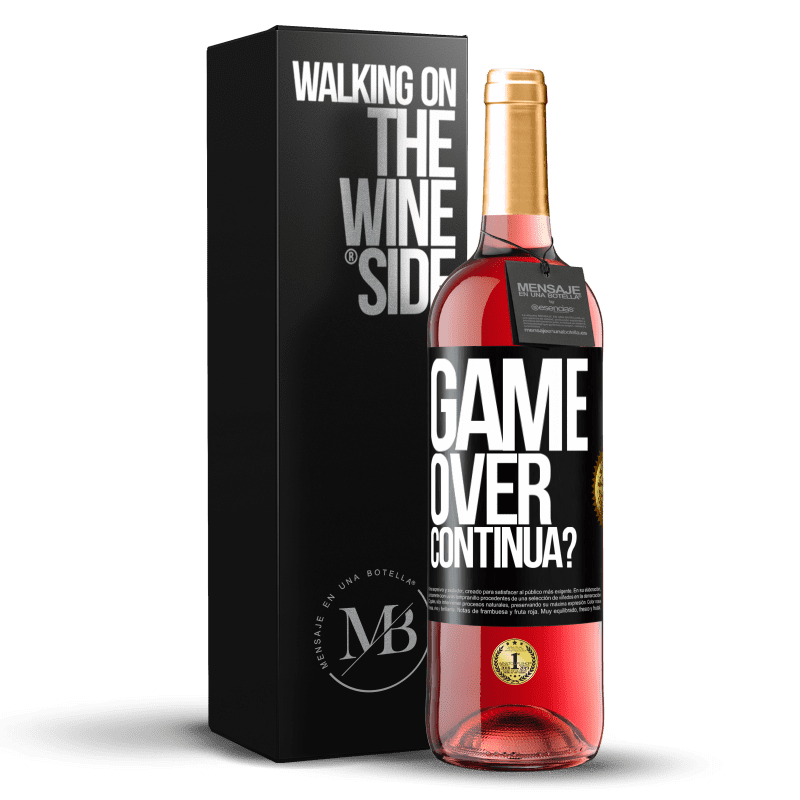 29,95 € Spedizione Gratuita | Vino rosato Edizione ROSÉ GAME OVER. Continua? Etichetta Nera. Etichetta personalizzabile Vino giovane Raccogliere 2024 Tempranillo