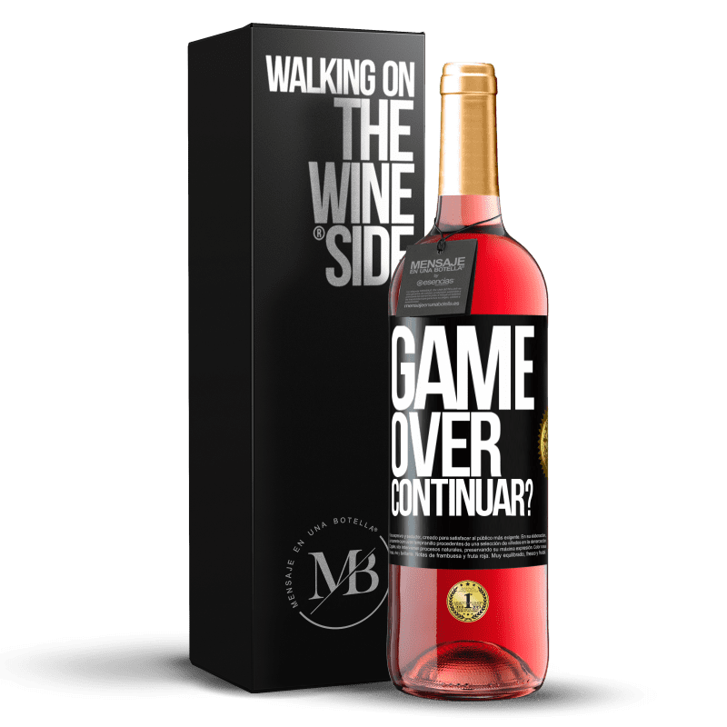 29,95 € Envio grátis | Vinho rosé Edição ROSÉ GAME OVER. Continuar? Etiqueta Preta. Etiqueta personalizável Vinho jovem Colheita 2023 Tempranillo