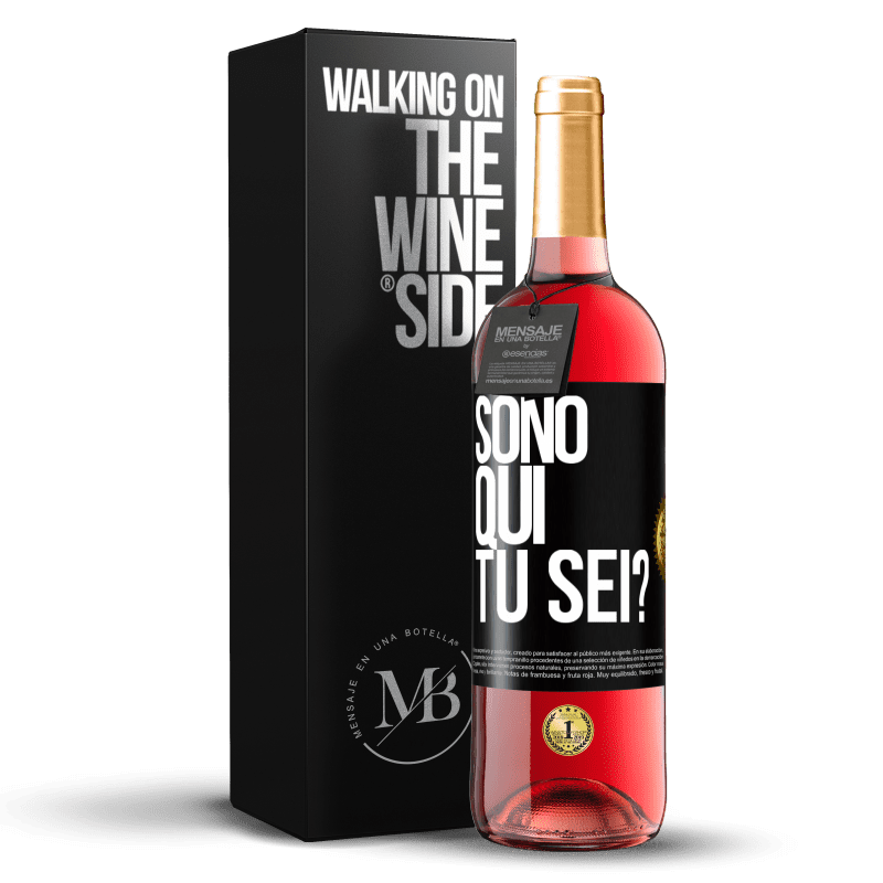 29,95 € Spedizione Gratuita | Vino rosato Edizione ROSÉ Sono qui. Tu sei? Etichetta Nera. Etichetta personalizzabile Vino giovane Raccogliere 2023 Tempranillo