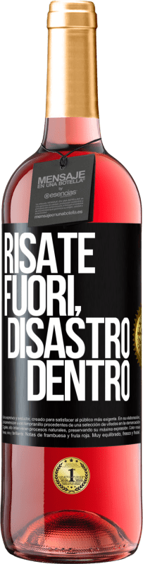 29,95 € | Vino rosato Edizione ROSÉ Risate fuori, disastro dentro Etichetta Nera. Etichetta personalizzabile Vino giovane Raccogliere 2024 Tempranillo