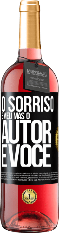 29,95 € | Vinho rosé Edição ROSÉ O sorriso é meu, mas o autor é você Etiqueta Preta. Etiqueta personalizável Vinho jovem Colheita 2024 Tempranillo