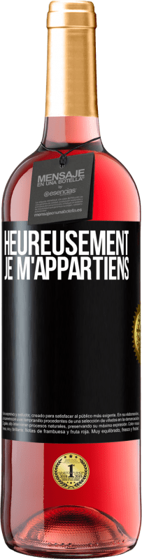 29,95 € Envoi gratuit | Vin rosé Édition ROSÉ Heureusement, je m'appartiens Étiquette Noire. Étiquette personnalisable Vin jeune Récolte 2023 Tempranillo