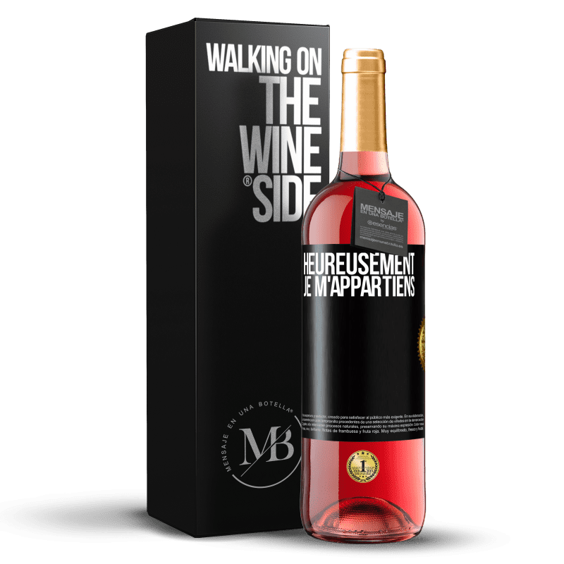 29,95 € Envoi gratuit | Vin rosé Édition ROSÉ Heureusement, je m'appartiens Étiquette Noire. Étiquette personnalisable Vin jeune Récolte 2023 Tempranillo