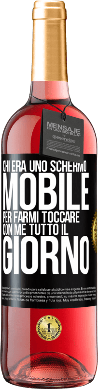 Spedizione Gratuita | Vino rosato Edizione ROSÉ Chi era uno schermo mobile per farmi toccare con me tutto il giorno Etichetta Nera. Etichetta personalizzabile Vino giovane Raccogliere 2023 Tempranillo