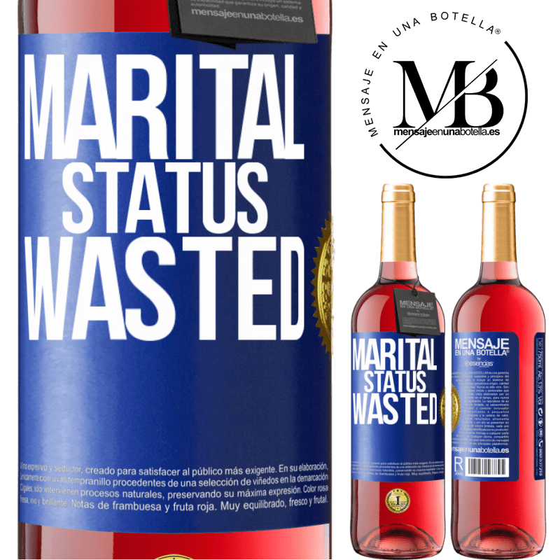 29,95 € Free Shipping | Rosé Wine ROSÉ Edition Marital status: wasted Blue Label. Customizable label Young wine Harvest 2021 Tempranillo