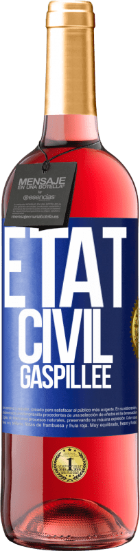 29,95 € | Vin rosé Édition ROSÉ État civil: gaspillée Étiquette Bleue. Étiquette personnalisable Vin jeune Récolte 2024 Tempranillo