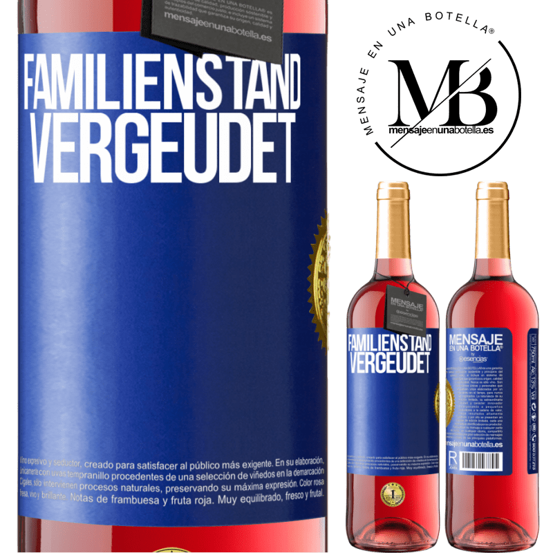 29,95 € Kostenloser Versand | Roséwein ROSÉ Ausgabe Familienstand: vergeudet Blaue Markierung. Anpassbares Etikett Junger Wein Ernte 2023 Tempranillo