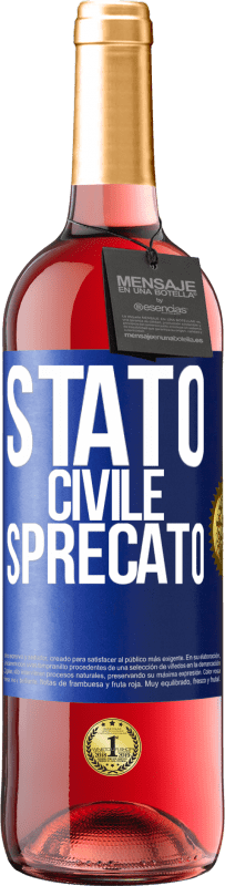 29,95 € | Vino rosato Edizione ROSÉ Stato civile: sprecato Etichetta Blu. Etichetta personalizzabile Vino giovane Raccogliere 2024 Tempranillo