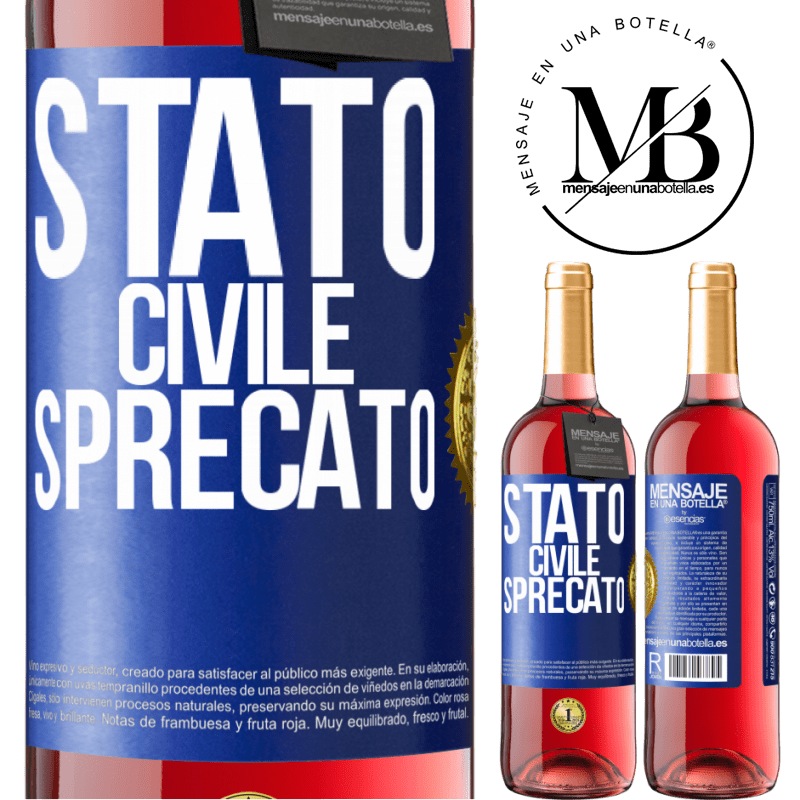 29,95 € Spedizione Gratuita | Vino rosato Edizione ROSÉ Stato civile: sprecato Etichetta Blu. Etichetta personalizzabile Vino giovane Raccogliere 2023 Tempranillo